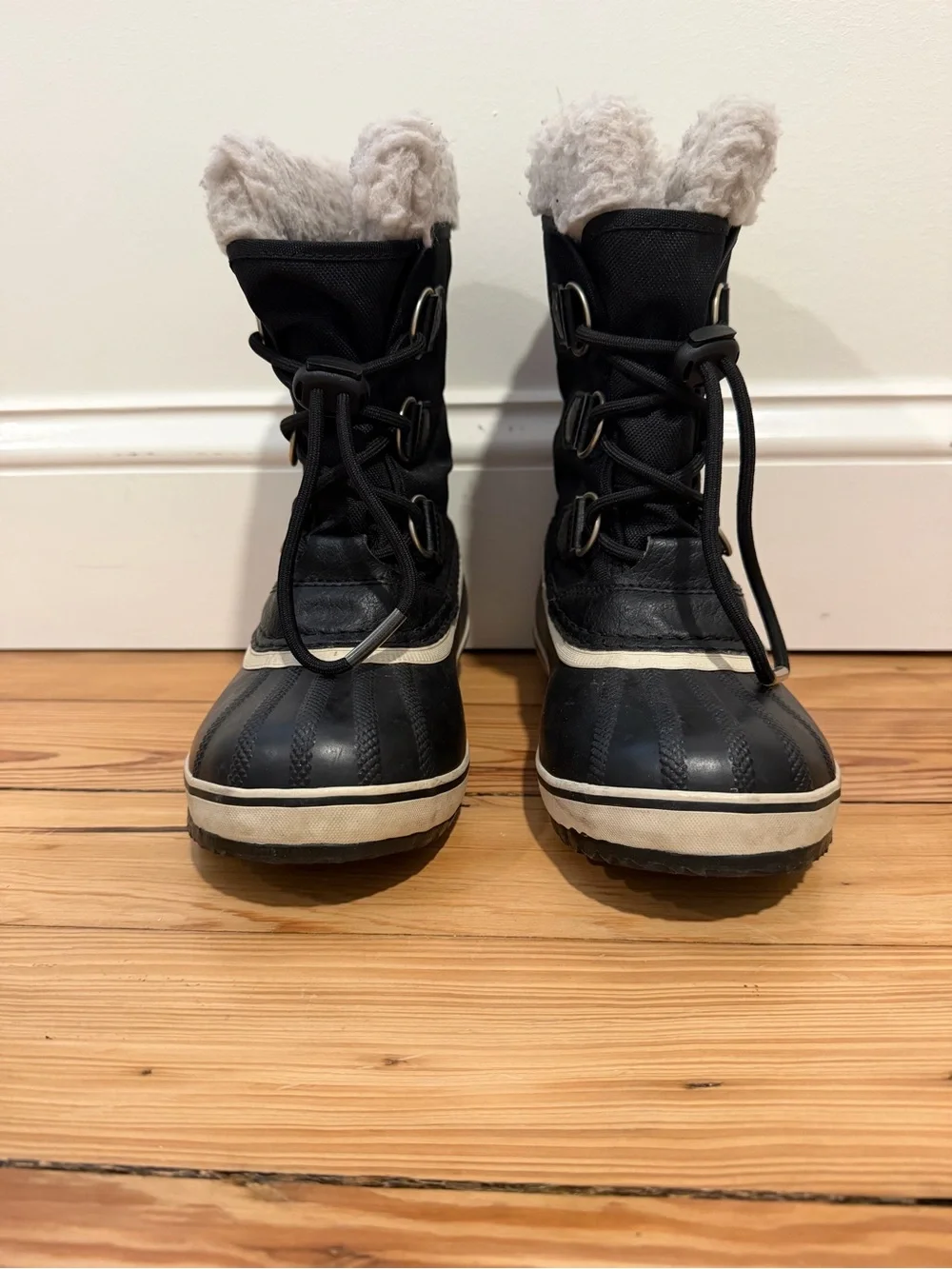 Sorel Black Kids' Snow Boots with Faux Fur